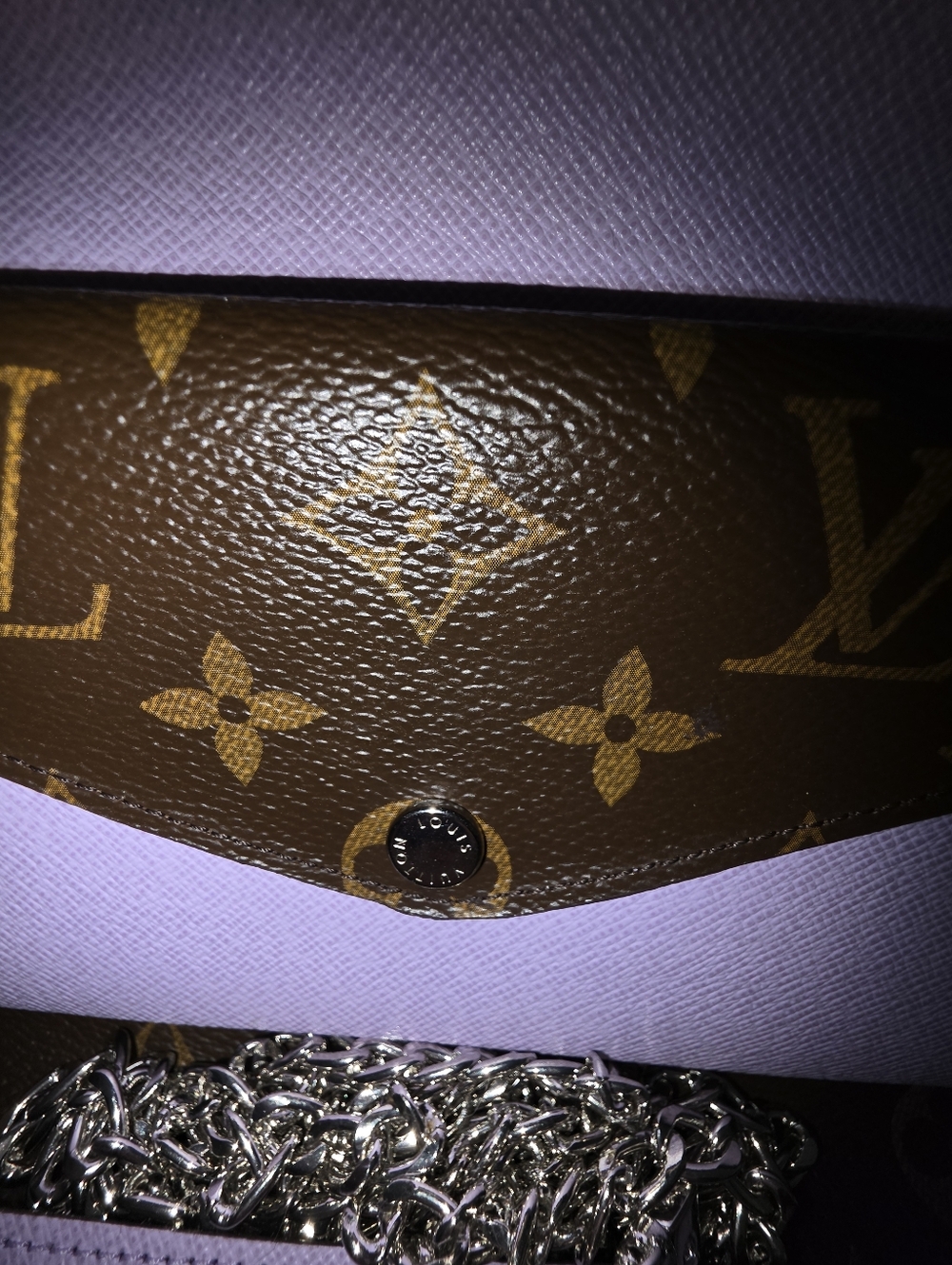 AUTHENTIC Louis Vuitton Lilac Epi Leather & Monogram Canvas MarieLou Long Wallet - Picture 7 of 13